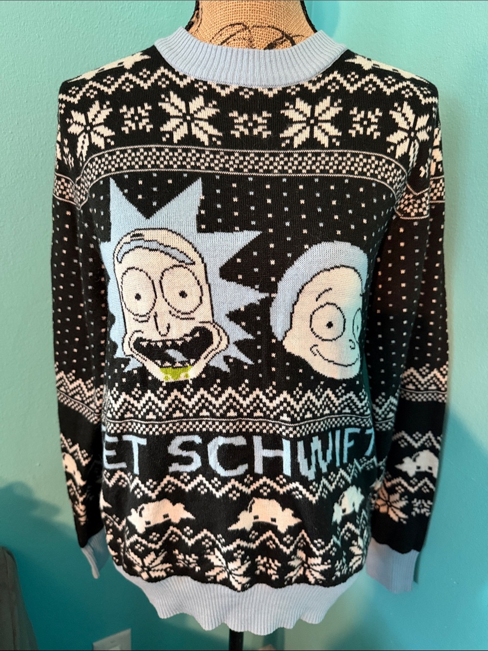 Rick and Morty Adult Swim Christmas Sweater Unisex M